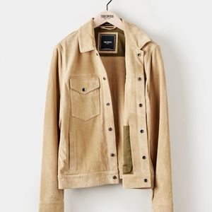 Todd Snyder ITALIAN SUEDE SNAP DYLAN JACKET IN CAPPUCCINO, size XS. Never worn